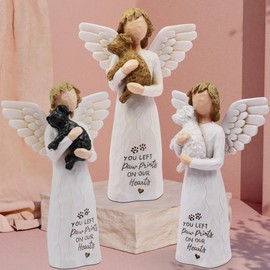 BORLESTA Pet Memorial Gifts for Dogs - Dog Memorial Gifts for Loss of Dog, Dog Sympathy Bereavement Gifts, Dog Remembrance Gift, Dog Passing Away Gifts - Dog Angel Figurines (Black)