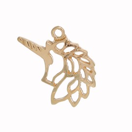 Siaura Material Metal Gold Tone® 5x Unicorn Pendant, 9 x 11 mm