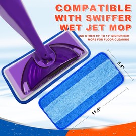 DR DAPPER Reusable Wet Jet Pads Compatible with Swiffer WetJet Mop, 2 Pack Wet Jet Refills, Reusable Wet Pads, Microfiber Mop Pad Refills for Floor Mopping and Cleaning, Wet & Dry Use Refills, Blue
