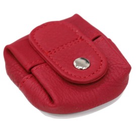 Van Der Rich ® - Mini Wallet with Coin Chute Leather for Men and Women, red, Classic