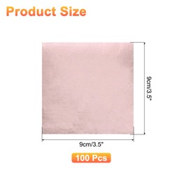 sourcing map 100pcs Leaf Sheets, 3.5" x 3.5" Foil Sheets Paper Sheets for DIY Crafts Painting Nails Resin Furniture Decoration(Light Rose Gold)