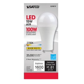 Satco S29819 GU24 Light Bulb Finish, 4.50 inches, 2700K, Frosted White