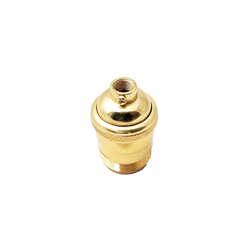 B&P Lamp® Heavy Turned Brass Keyless Sockets, Polished and Lacquered