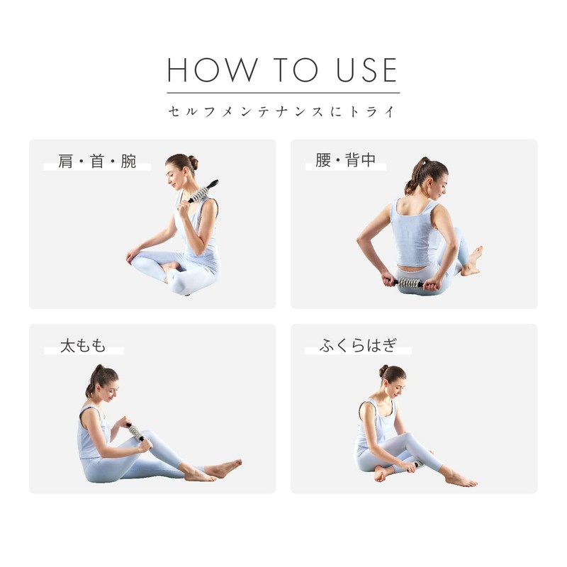 MIVIOS Stick Roller, Custom Replaceable Acupressure Point Myofascial Roller, Myofascial