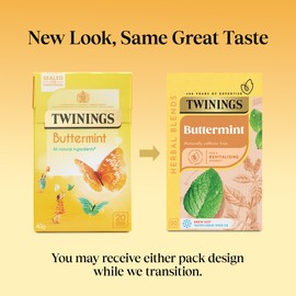 Twinings Buttermint Flavoured Tea Bags - 80 Biodegradable Tea Bags (Multipack of 4 x 20) , Smooth & Creamy Herbal Infusion, Perfect for Relaxation, Caffeine-Free