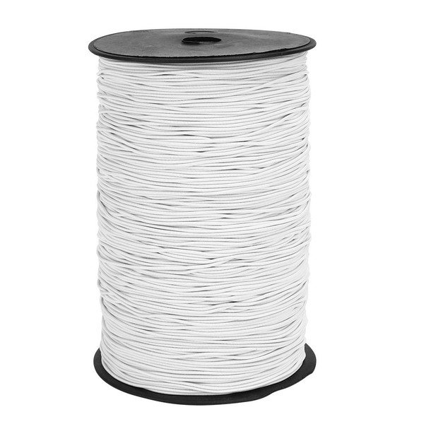 Corda elastica bianca da 1.5 mm 500 m,elastico per cucire, corda elastica tonda, cordino estensibile, creazione di abiti per pantaloni, cintura in vita, polsini, ecc