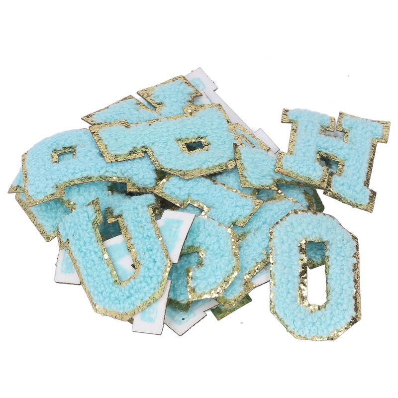26 Pcs Iron On Letters A to Z Blue Letters