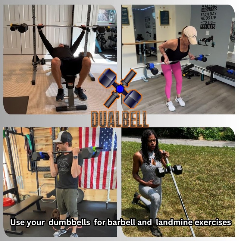 Dualbell Pair- Connect Dumbbells to Barbell (Blue)