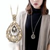 Qlady Long Pendant Necklace Sweater Chain Droplet Statement Necklace Jewelry