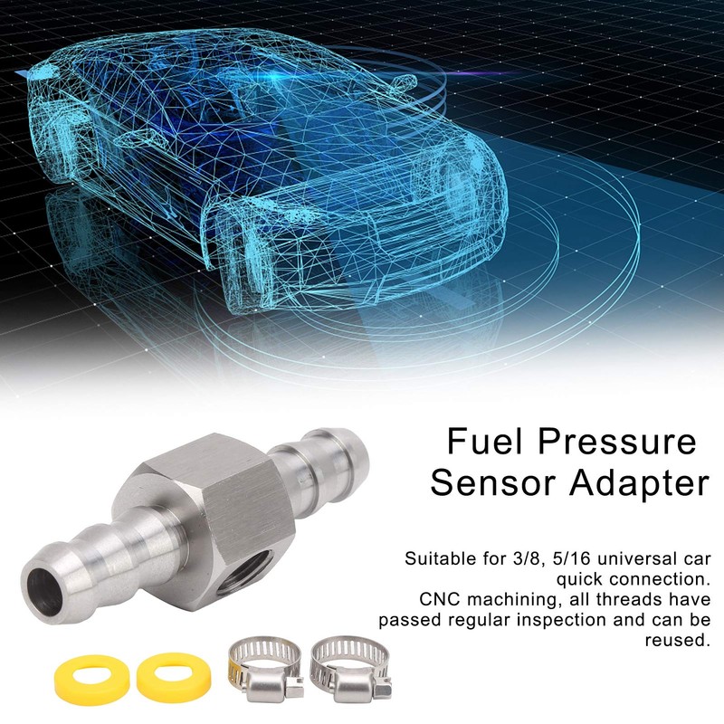 Fuel Pressure Sensor T Fitting Adapter with 2 x Plastic