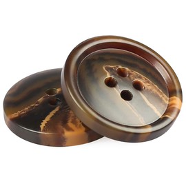 Anjing Resin Button 4 Holes Suit Buttons Classic Basic Buttons Assorted Sizes Pack of 10