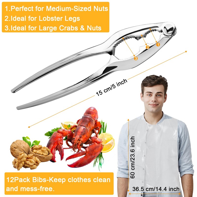 12Pack Crab Crackers and Tools Crab Legs Cracker Tool Set,