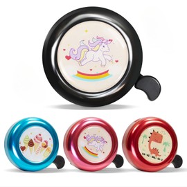 Children's Bicycle Bell, Small Bell for Children, Girls, Boys, Adults, Loud Child Bicycle Bell, MTB Bell with 3 Stickers, for Children's Bicycle, Balance Bike, Scooter, Tricycle, Mountain Bike, Road