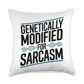 Sarcastic Genealogy DNA Test Genetics Biologist Sarcasm Throw Pillow