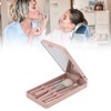 Kit de Brochas de Maquillaje con Espejo LED, Plegable Espejo,
