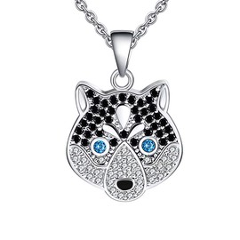 Koko The Siberian Husky Dog Necklace for Women Puppy Lover Gifts by Ginger Lyne Sterling Silver Chain CZ Pendant Charm Paw Pet Gift Jewelry for Women and Dog Mom