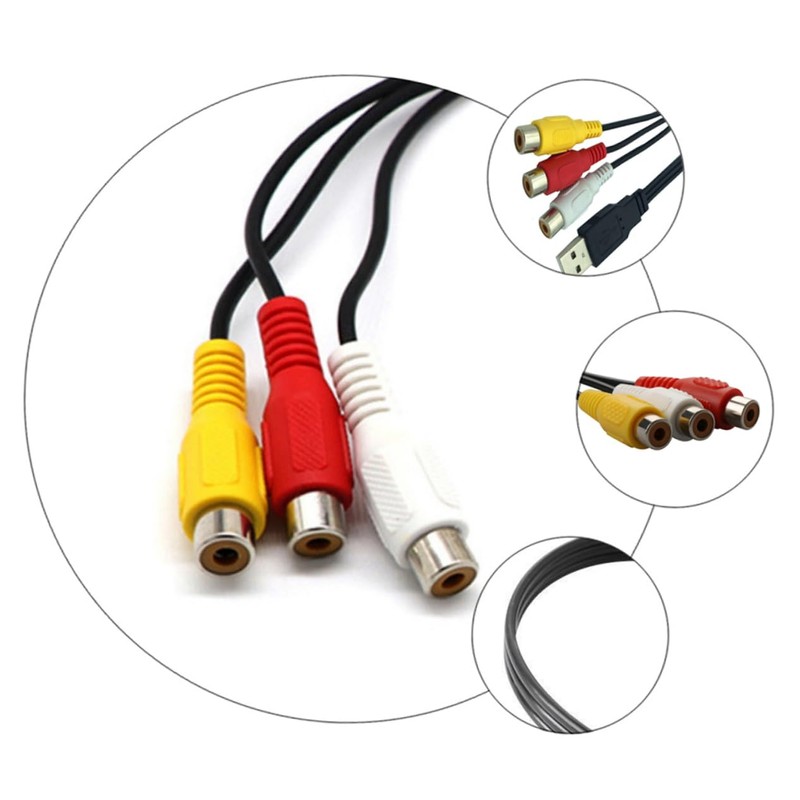 Gadpiparty 1Pair Male to Female Av Cable Set High Speed