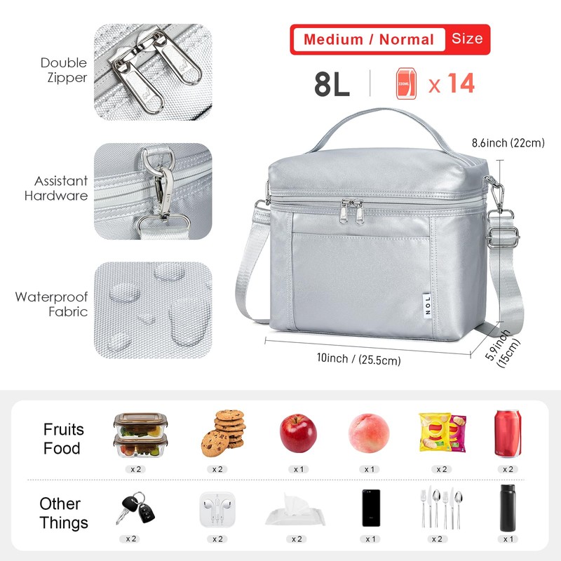 NOL Natural Organic Lifestyle Insulated Lunch Bags for Women Cooler
