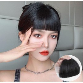 Bangs Wig, Pattsu Hairpiece, Small Face, Natural, Fluffy, Bangs, Partial Wig, Point Wig, One Touch Bangs, Costume, Everyday, Supernatural, Cartoon, Easy to Wear, Cute, Energetic (Brown Black)