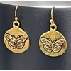 Etched Gold Butterfly Earrings Summer Nature Spring. Jewelry Earrings for