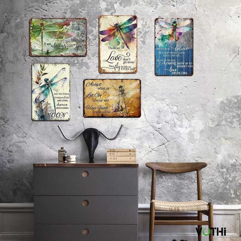 VOTHI Funny Retro Dragonfly Sign; What We Love Will Not
