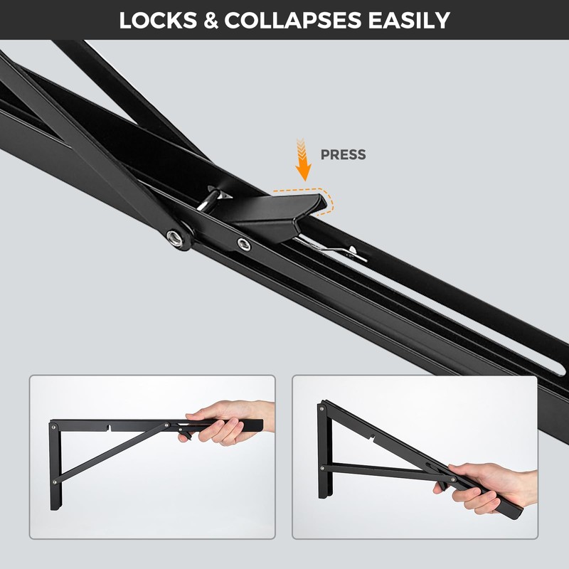 JOY DECOR 20 Inch Heavy Duty Folding Shelf Brackets, 2