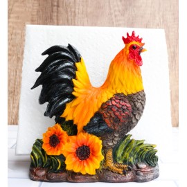 Nice Country Barnyard Rooster Dinner Napkins Holder Figurine Table Centerpieces
