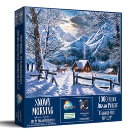 SUNSOUT INC - Snowy Morning - 1000 pc Jigsaw Puzzle by Artist: Abraham Hunter - Finished Size 20" x 27" - MPN# 69438