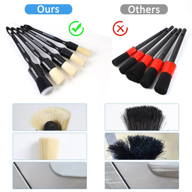 MVEQRRN Boars Hair Ultra Soft Detailing Brushes Set, 4 Pcs