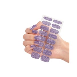 Generic 16Pcs Glitter Gradient Pure Color Full Nail Wraps Nail Polish Sticker Thick Cs036 Nail Wraps Stickers Manicure Supplies for Women Nails Full Long Lasting Easy Apply and Remove