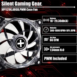 Xilence XPF120G.ARGB.PWM 120 mm Quiet Case Fan with Strong ARGB LED and PWM, 4PIN, Easy Installation, 440 mm Cable Length, Hydro Bearing, High Air Flow, PC Fan for Gaming Setups & Builds