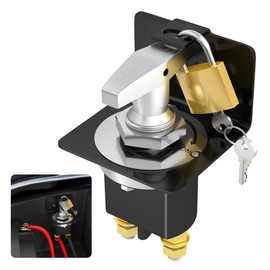 Joinfworld 500A Battery Disconnect Switch 12V 36V Heavy Duty with Lockout Plate, Battery Kill Switch High Current Cut Off Switch Fixed Handle Isolator for Semi Truck Automotive RV UTV Boat