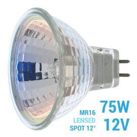 Satco S4188 75MR16 SP Spot 12° Lensed 75W 12V MR16 2-Pin Bi-Pin GU5.3 GX5.3
