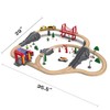 Giant bean 72PCS Fire Station Wooden Train Track Electric Train