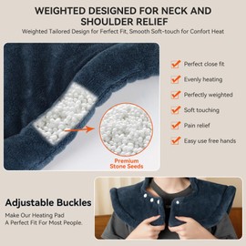 Olycism Heating pad for Back, Shoulder and Neck with Automatic Switch-Off, 50x56cm Heating Heat pad Electric with 10 Temperature Levels and 9 Timing Settings Machine Washable up to 40°C