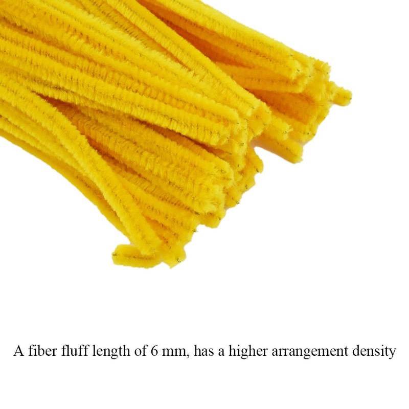 HAHIYO 12inches*6mm Yellow 70PCs Pipe Cleaner Craft Chenille Stem Extra