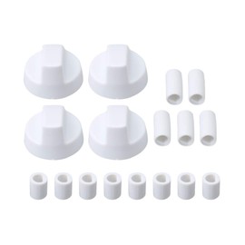 BQLZR White Generic Design Stove/Oven Control Knob with 12 Adapters Pack of 4