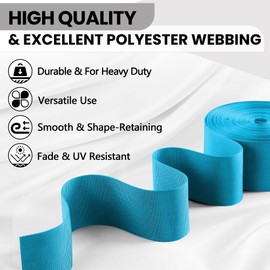 WEBSUKA Polyester Webbing Strap 18+Colors – 1"&1.5"&2" – 10 Yards Heavy Duty Webbing Roll, Flat Webbing Strap for Indoor&Outdoor Gear, Climbing, DIY Crafting, Repairing 2"-10yards