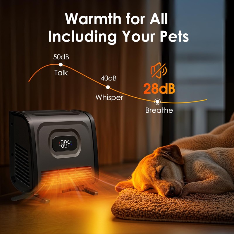 Air Choice Infrared Space Heater with Attachable Feet, 1500W Wall
