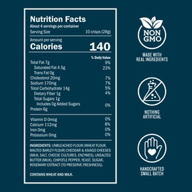 John Wm. Macy - Chipotle & Cheddar CheeseCrisps - Hand Crafted, Non GMO, and Nothing Artificial - Made with Real Cheese - 4.5 oz. Cartons - 6 Pack