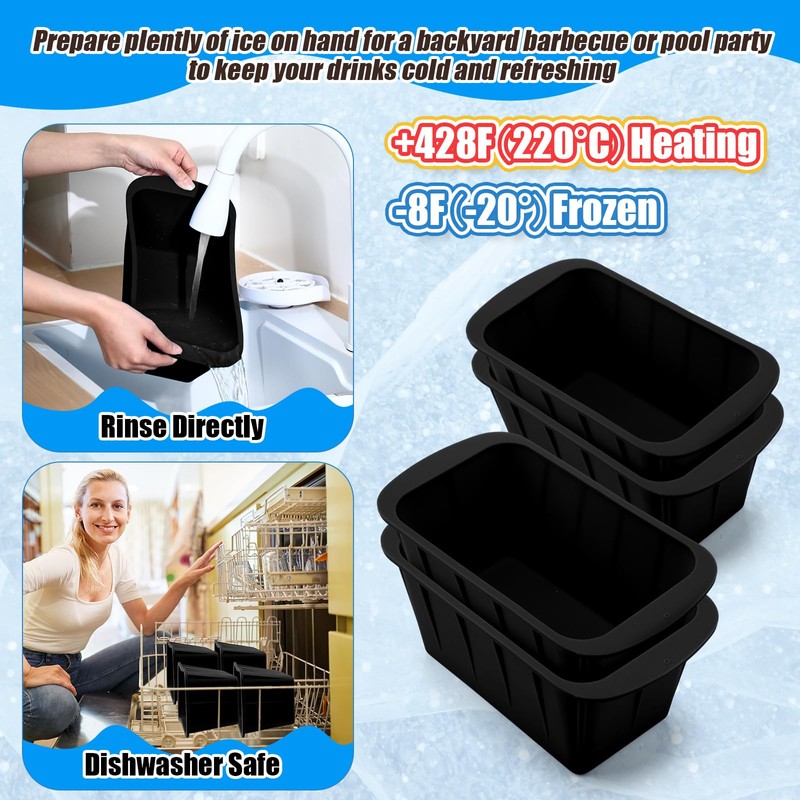 Tioncy 8 Pcs Extra Large Ice Block Molds 8 lb