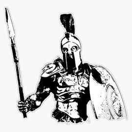 HOF Trading Spartan Warrior - Battleborn Vinyl Sticker Waterproof Decal Laptop Wall Window Bumper Sticker 5 inch (HOF-VETERAN-STICKERS-057)