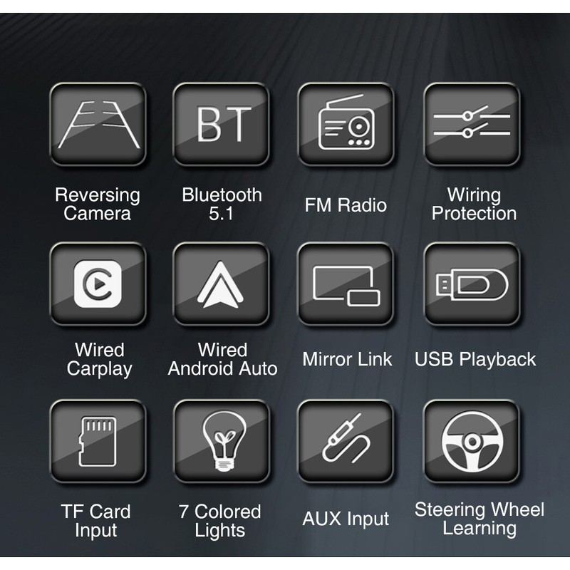 ESSGOO Double Din 7" Car Stereo W/ Backup Cam Android/Apple