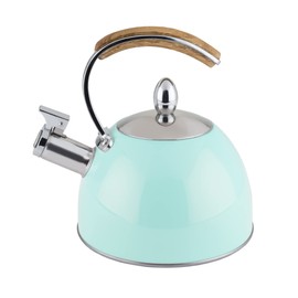 Pinky Up Presley Light Blue 70 Oz Tea Kettle, Stovetop Induction Stainless Steel Whistling Kettle