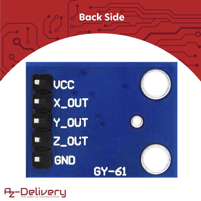 AZDelivery 5 x GY-61 Compatible with ADCL335 Accelerometer Angle Sensor