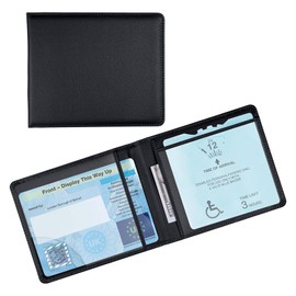 One Piece Soft Leather Disabled Timer Holder Durable Leather Disabled Holder Protect Privacy Disabled Parking Permit Holder for Disabled Cover