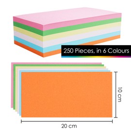 OfficeTree Moderation Cards Rectangular 20x10 cm - 150 g/sqm - 6 Colours - Flashcards Indispensable for Professional Presentation, Discussion, Moderation - Resource for Classrooms, Meetings, Office