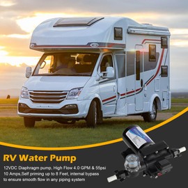 4048-153-E75 RV Water Pump, 12V 4.5 GPM, 55 PSI, 12 Amps Multi-Fixture Automatic Demand Pump for RV Caravan Marine Yacht Replaces# 4048153E75S