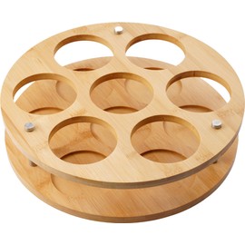 360° Rotatable 7 Slots Tumbler Organizer, 30 oz 40 oz Spinning Turnable Tumblers Holder, Large Cup Bottle Tumbler Storage Display Stand, Rotate Wine Syrup Organizer for Cabinet Corner Countertop