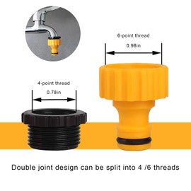 4 Pack Plastic Garden Hose Tap Connector,2-in-1 Hose Pipe Fitting Outside Adapter Hoses Fittings Watering Connectors Threaded Systems Universal Washer,for Taps Hosepipes 1/2 and 3/4 Inch Outdoor Use
